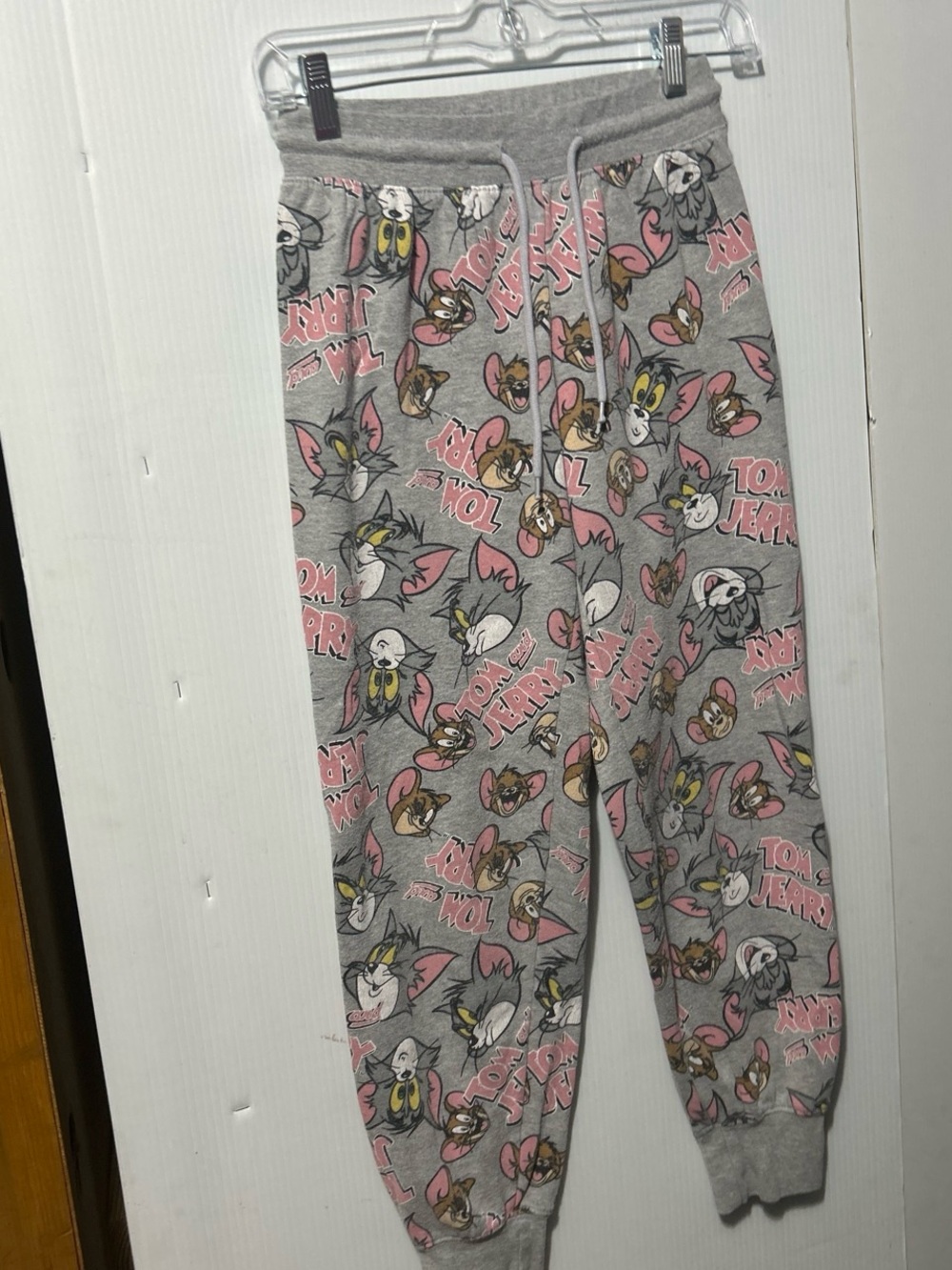 Tom & Jerry Grey Pink Graphic Lounge Joggers